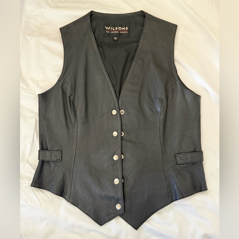 Vintage Wilson's Black Leather Vest for Women